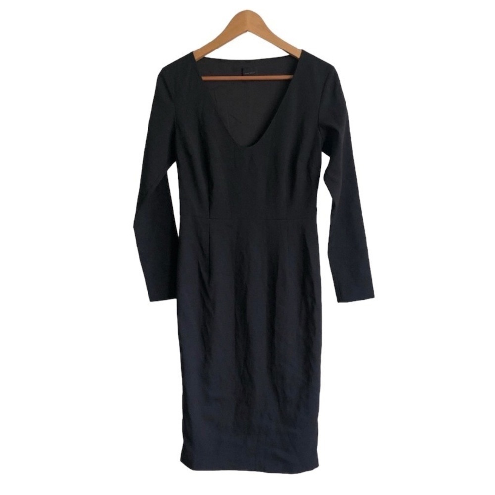 Pure Navy black Dress 7/8 Sleeves  V Neck